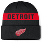 NHL Knit Hat Authentic Pro Cuffed Stripe Beanie Rink Road 2025 Red Wings
