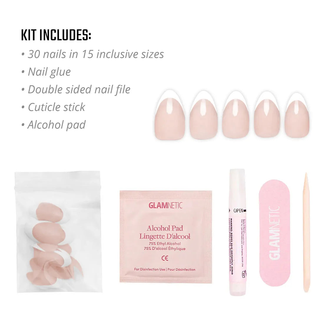 NFL Glamnetic French Tip Press-On Nails Ravens