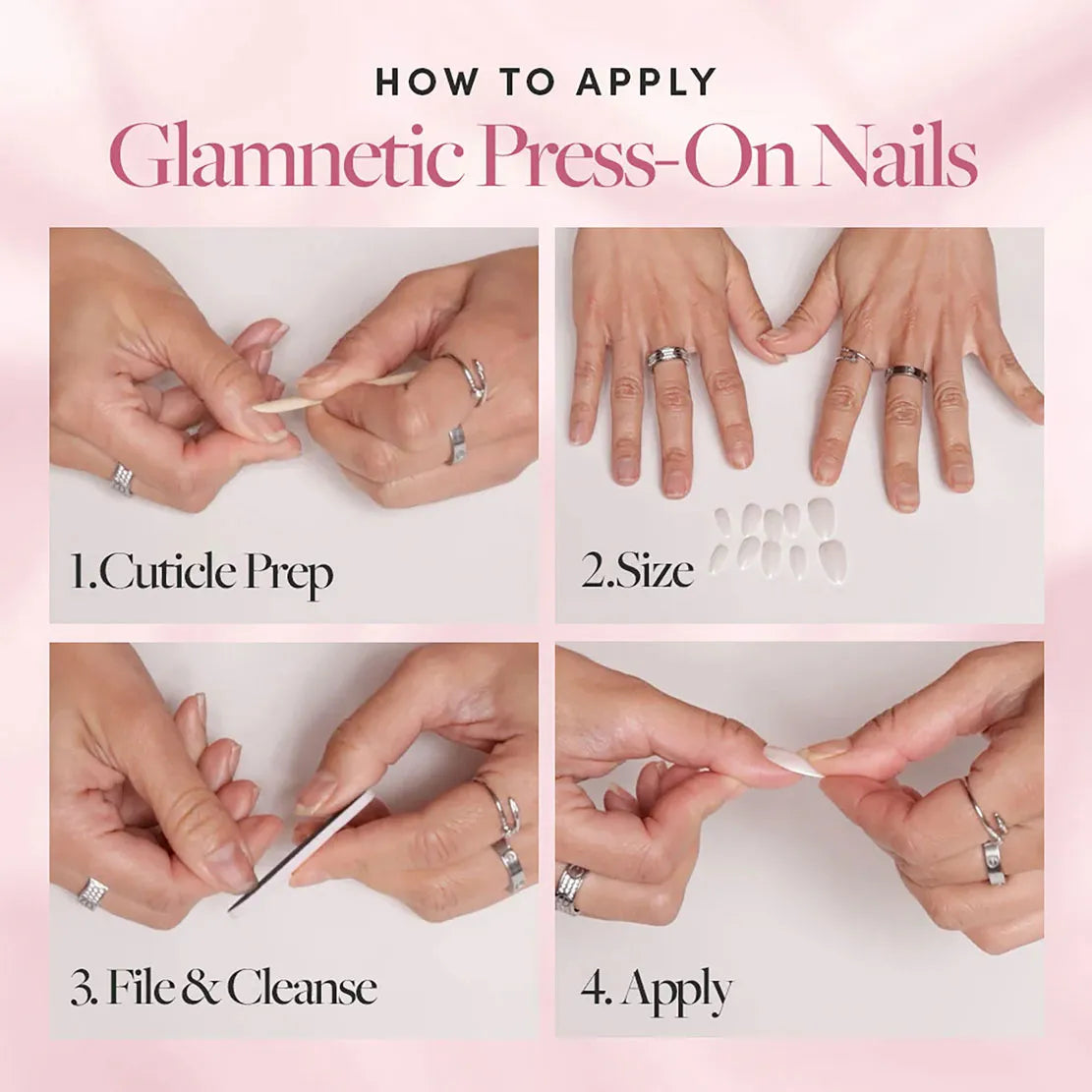NFL Glamnetic French Tip Press-On Nails Lions