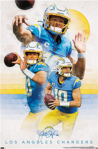 NFL Player Wall Poster Justin Herbert Chargers