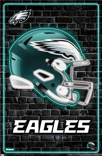 NFL Wall Poster Neon Helmet Eagles