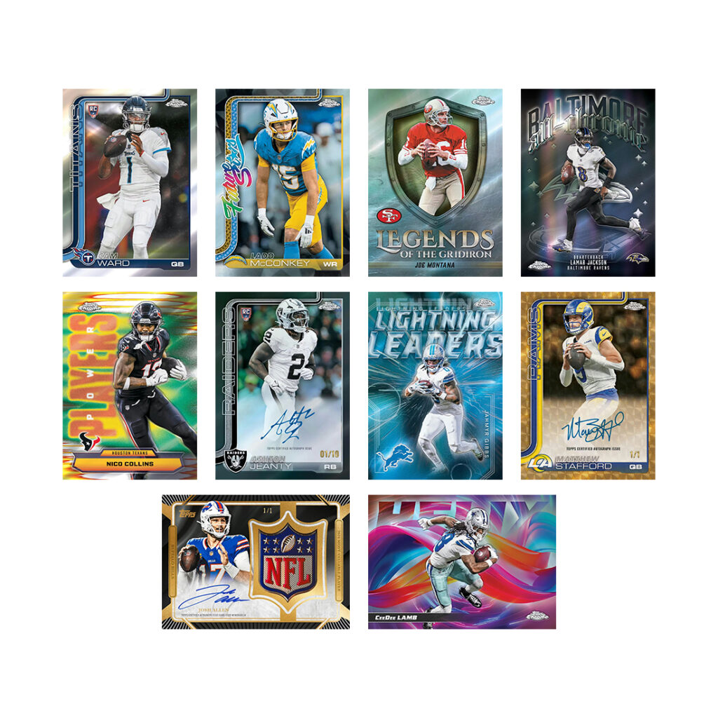 NFL Topps Chrome Football Trading Cards 2025 Blaster Box