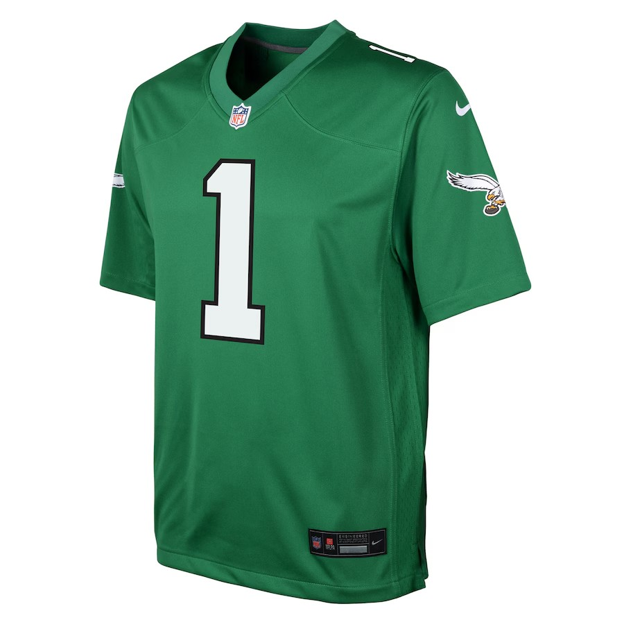 NFL Youth Player Game Jersey Alternate Kelly Green Jalen Hurts Eagles