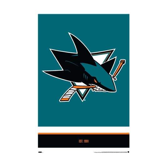 NHL Wall Poster Logo Sharks