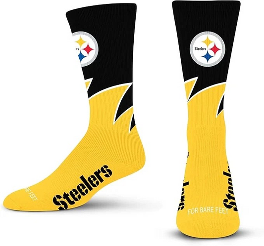 NFL Socks Black Wave Large Steelers