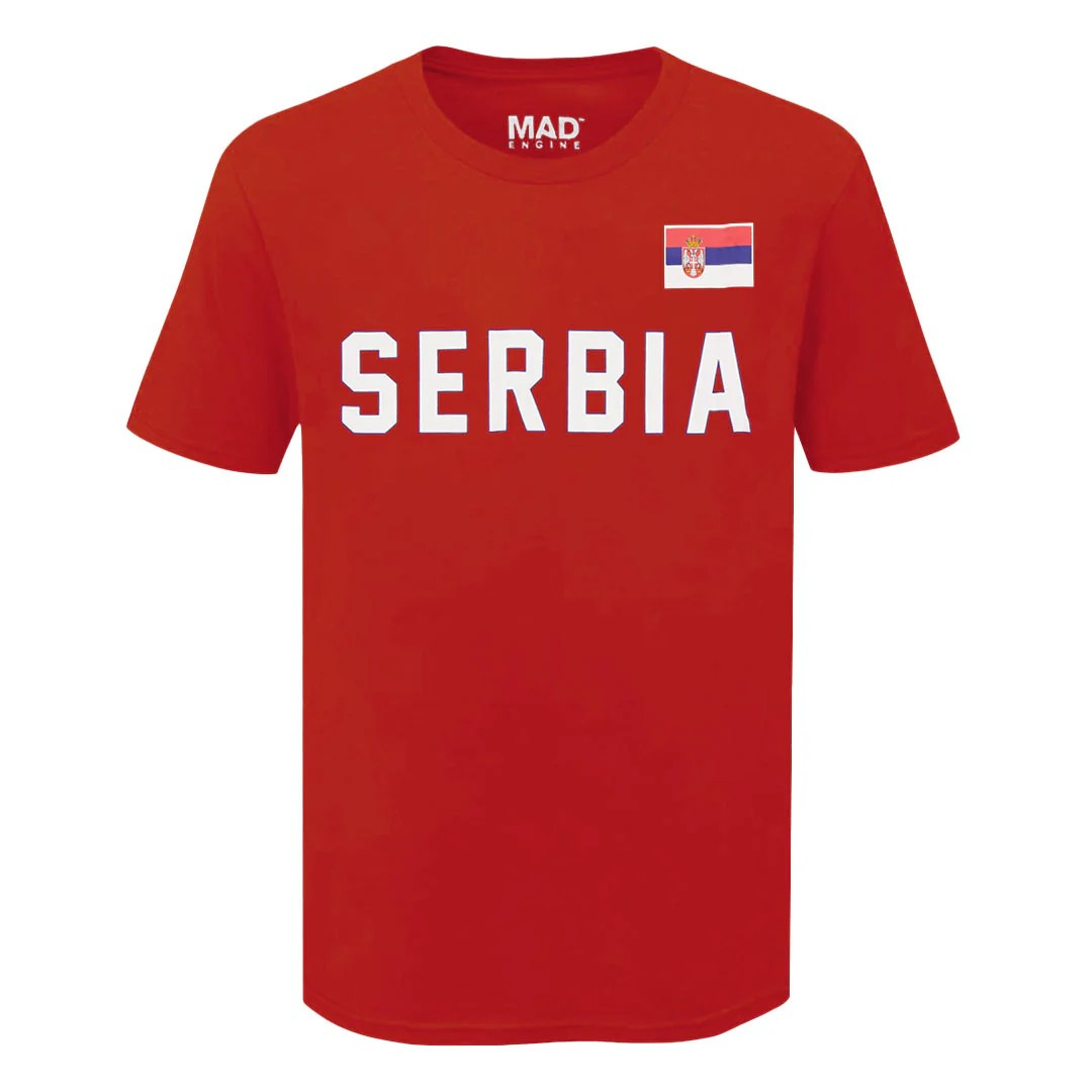 Country T-Shirt Flag Serbia (Red)