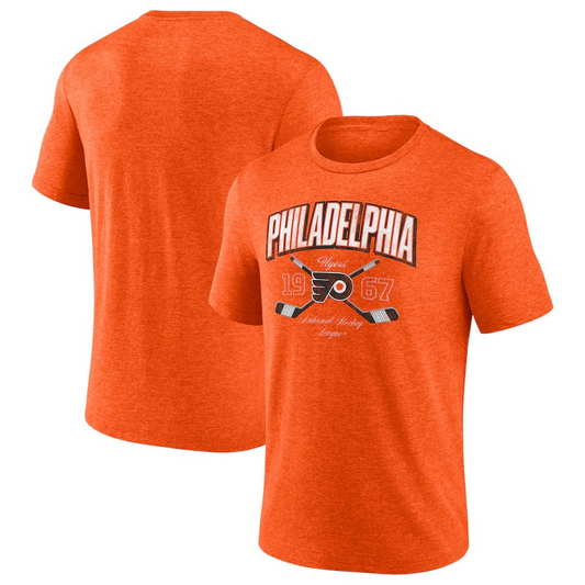 NHL T-Shirt Vintage Heather Distressed Cross Sticks Flyers