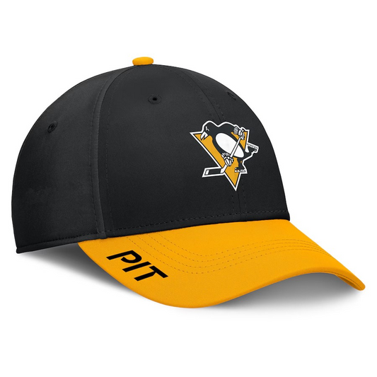 NHL Hat Structured Stretch Authentic Pro Rink Flex Two Tone 2024 Penguins