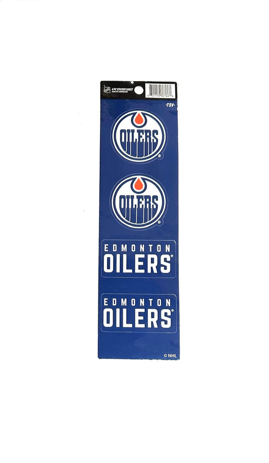 NHL 4Pc Sticker Sheet Oilers
