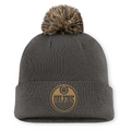 NHL Knit Hat Authentic Pro Rink Cuffed with Pom Military Appreciation Oilers