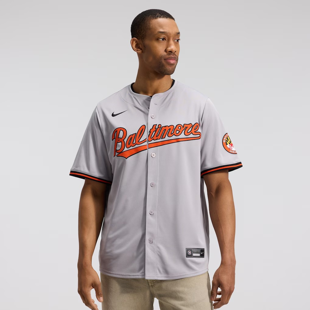 MLB Limited Jersey Blank Road Gray Orioles