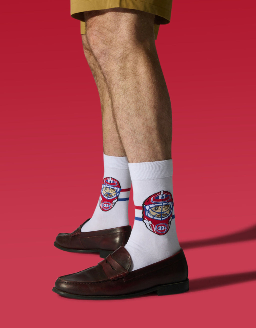 Hockey Canada Player Socks White/Red/Blue Patrick Roy Canadiens