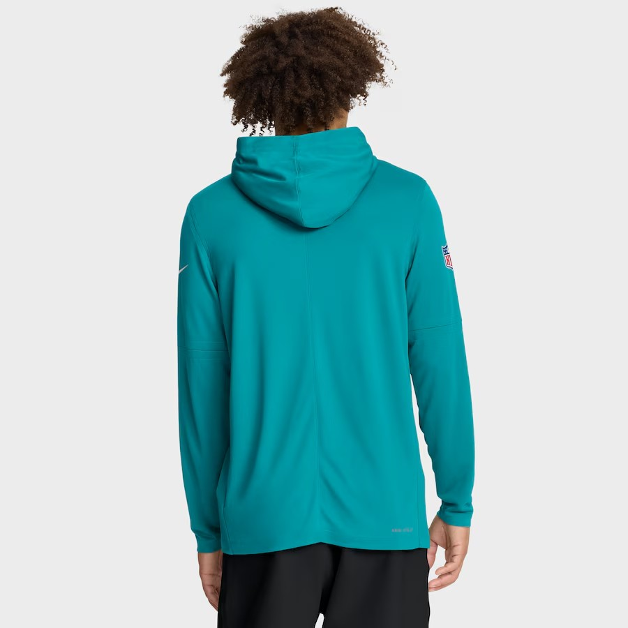 NFL Dri-FIT Long Sleeve Hoodie 2025 Sideline Pure Fury Dolphins