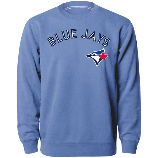 MLB Crewneck Sweater Twill Applique Wordmark Blue Jays