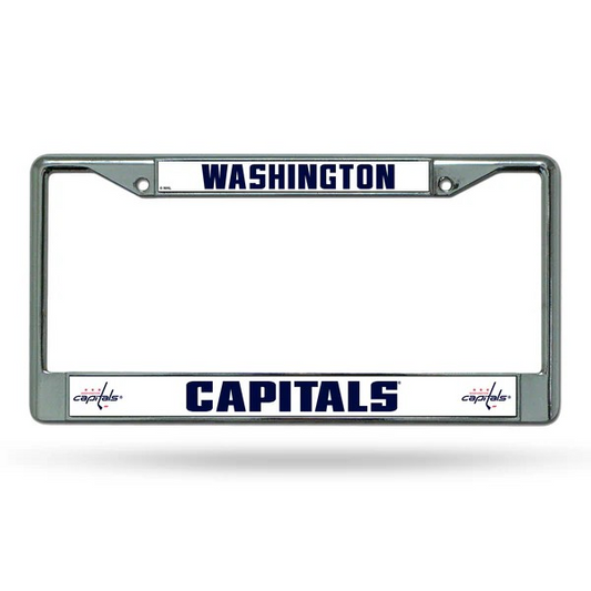 NHL License Plate Frame Chrome Capitals