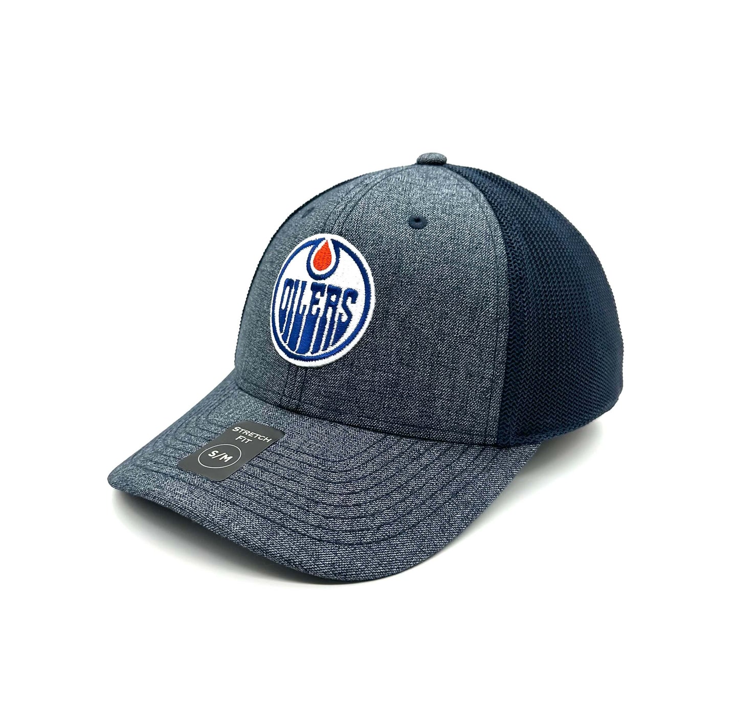 NHL Hat Stretch Fit Poly Heathered Team Oilers
