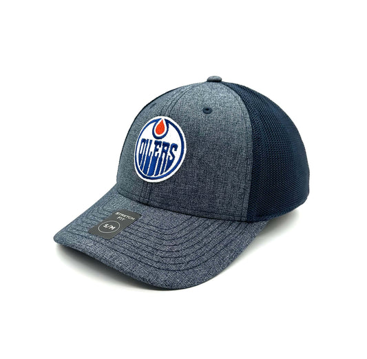 NHL Hat Stretch Fit Poly Heathered Team Oilers