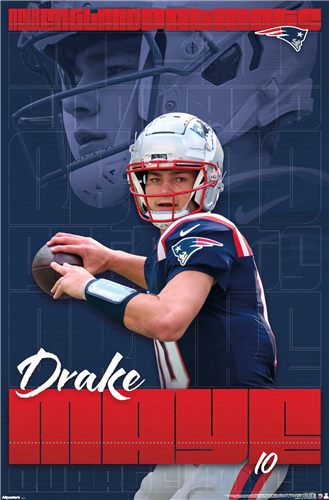 NFL Player Wall Poster Drake Maye Patriots