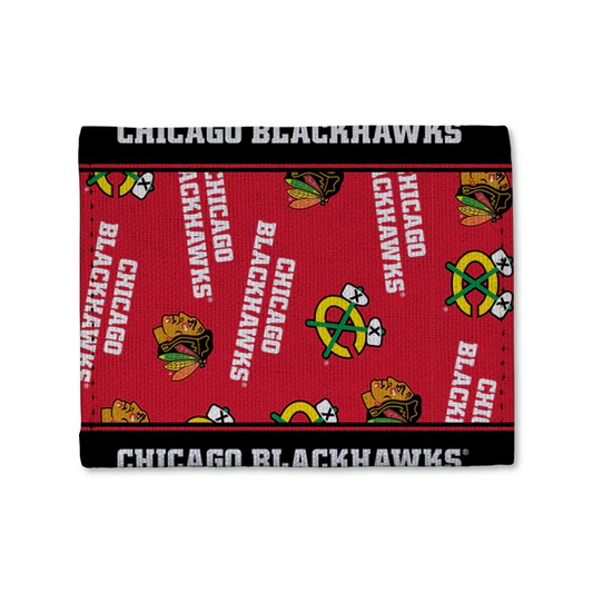 NHL Canvas Trifold Wallet Blackhawks