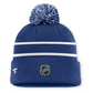 NHL Knit Hat Pom Authentic Pro Dual Stripe Rink Road 2025 Maple Leafs