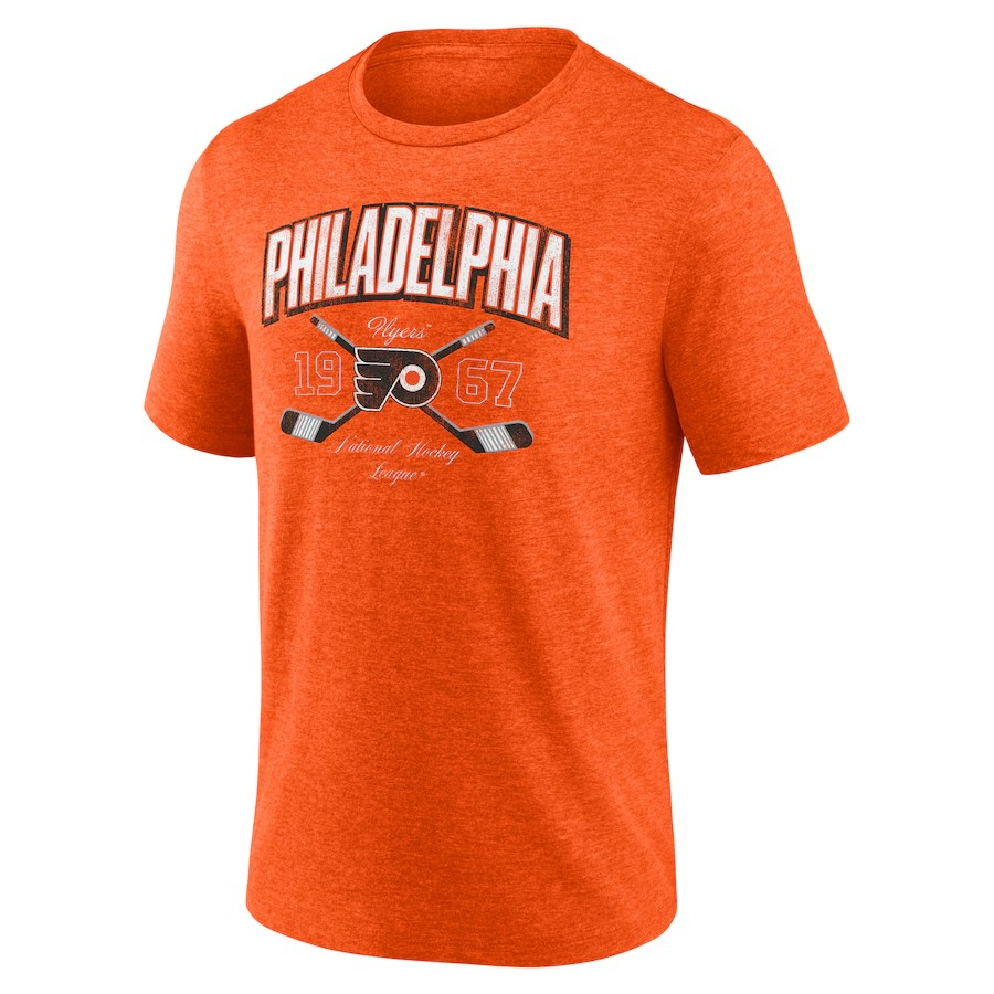 NHL T-Shirt Vintage Heather Distressed Cross Sticks Flyers
