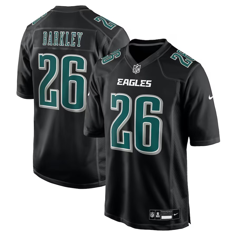 NFL Player Fashion Jersey Carbon Black Chase 2024 Saquon Barkley Eagles
