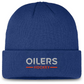 NHL Knit Hat Authentic Pro Cuffed Wordmark Beanie Rink Road 2025 Oilers