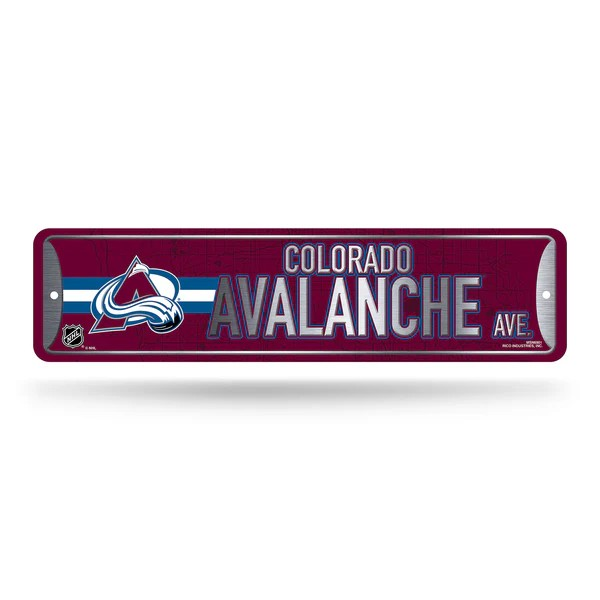 NHL Metal Street Sign 4" x 15 Avalanche