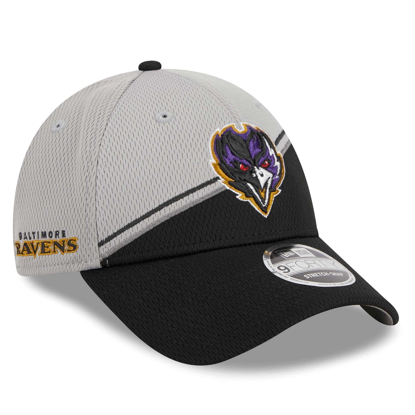 NFL Hat 940 Stretch Snap Sideline 2023 Gray Ravens