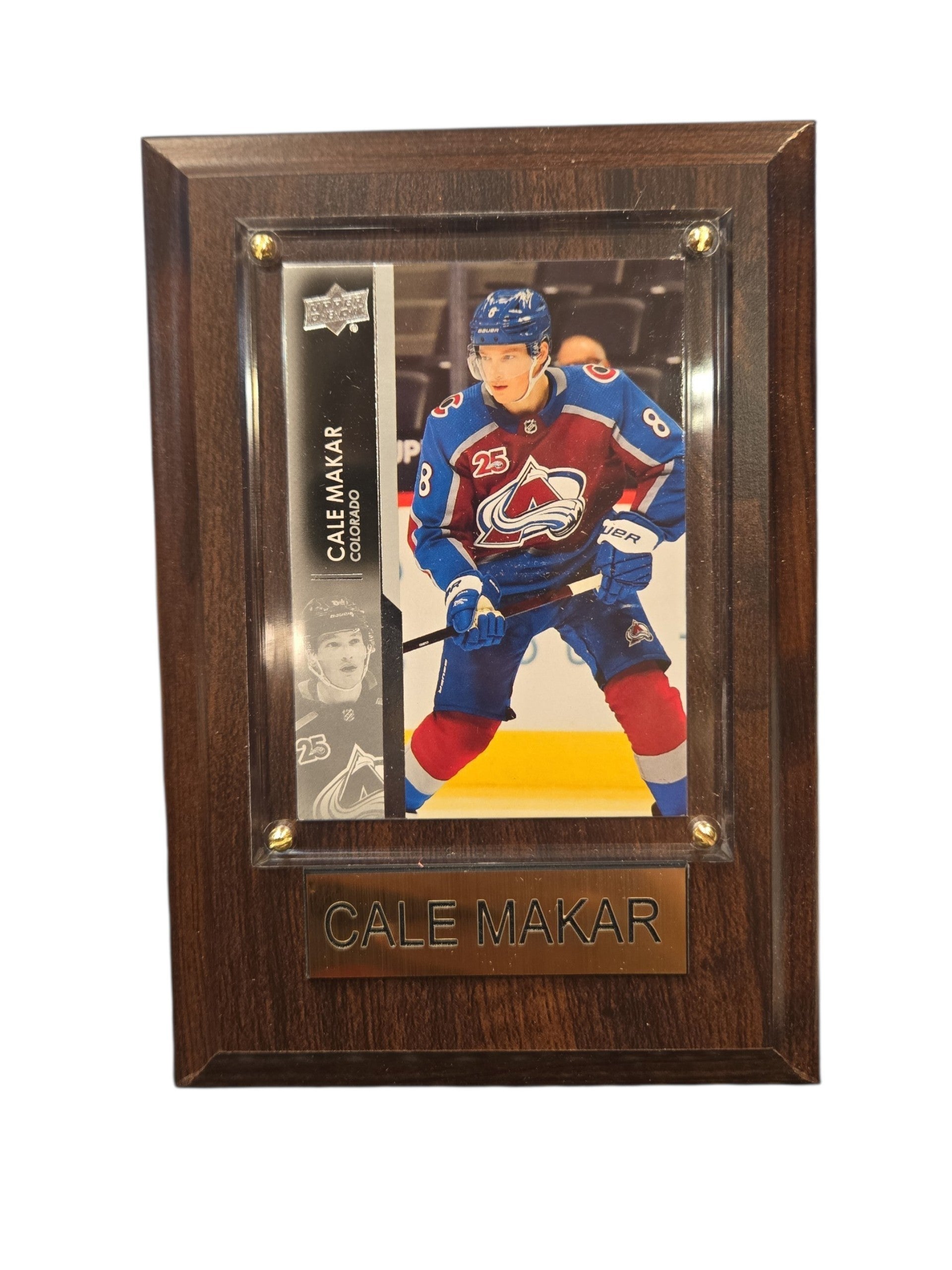 NHL Collectible Plaque with Card 4x6 Black and White Cale Makar Avalanche