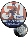 NHL Player Puck 50 Goals Caufield Canadiens