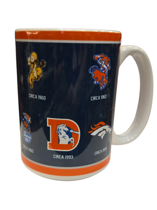 NFL Coffee Mug 15oz Logos To History Broncos
