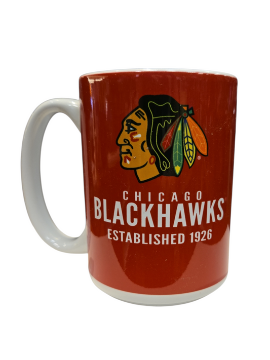 NHL Coffee Mug 15oz Logos To History Blackhawks