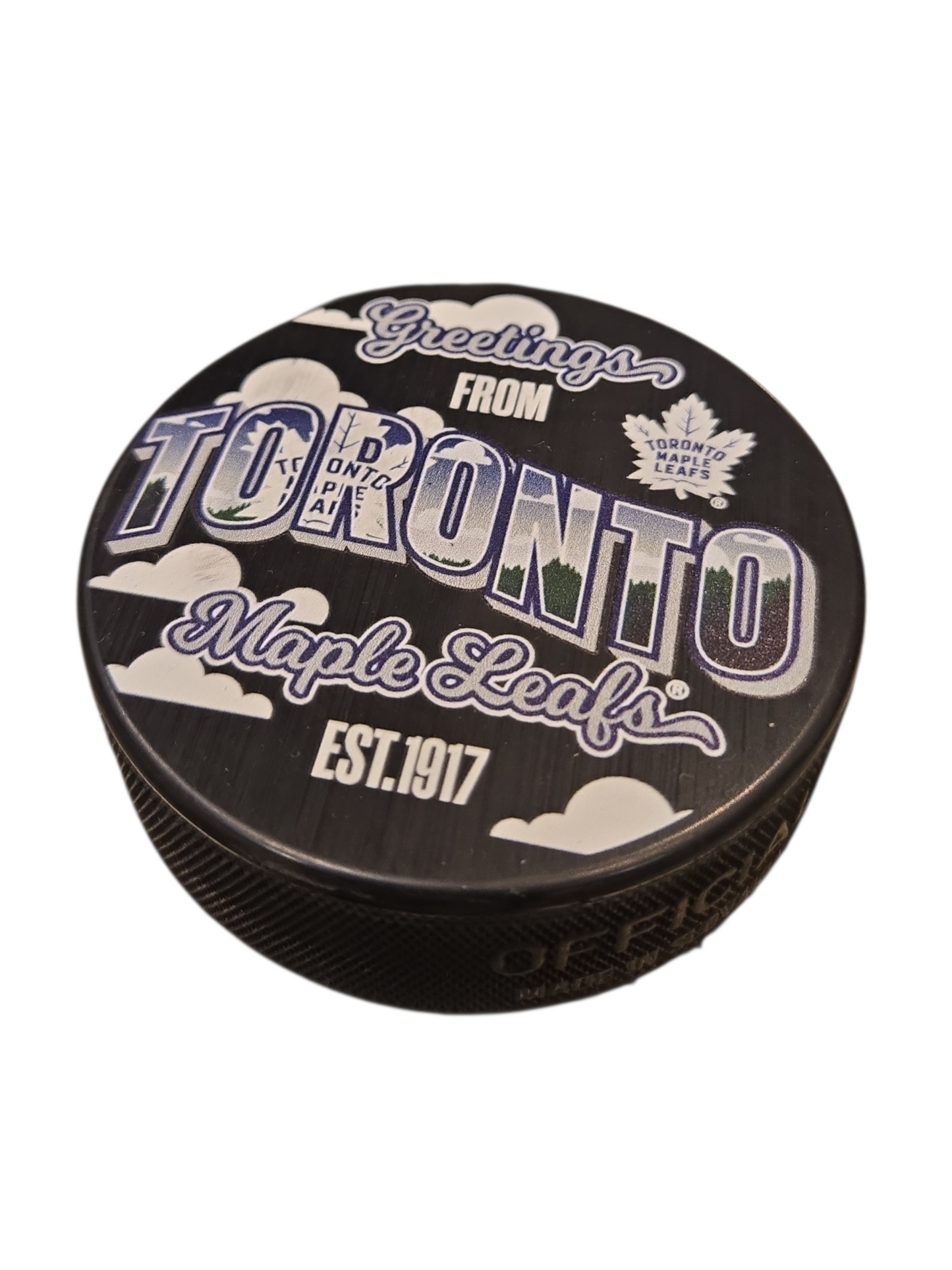 NHL Puck Greetings From Maple Leafs