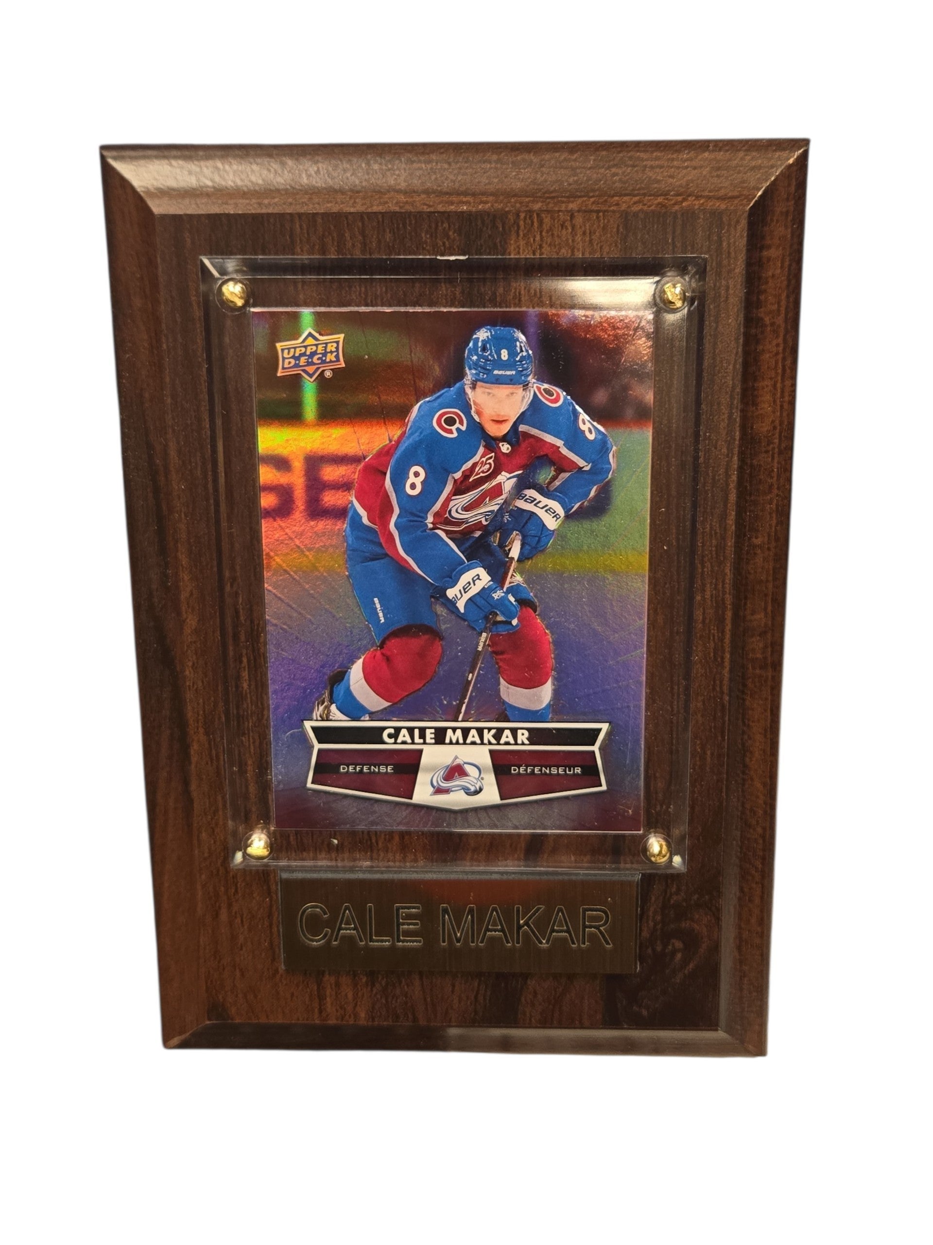 NHL Collectible Plaque with Card 4x6 Upper Deck Cale Makar Avalanche