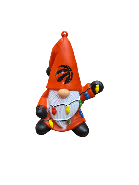 NBA Ornament Gnome With Lights Raptors