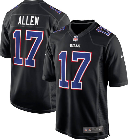 NFL Player Fashion Jersey Carbon Black Chase 2024 Josh Allen Bills