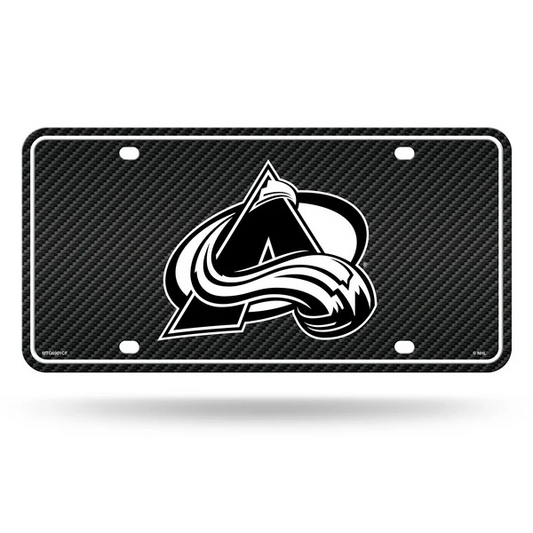 NHL License Plate Metal Carbon Fiber Design Avalanche