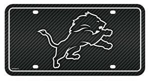 NFL License Plate Metal Carbon Fiber Design Lions