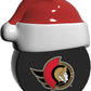 NHL Ornament Glass Puck w/ Santa Hat Senators