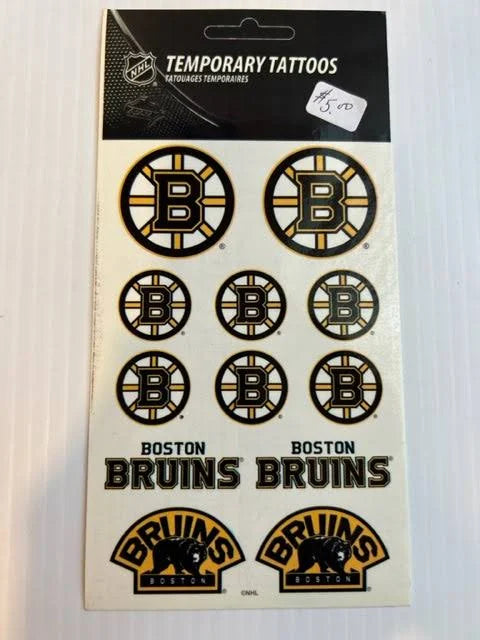 NHL Temporary Tattoo Sheet Bruins