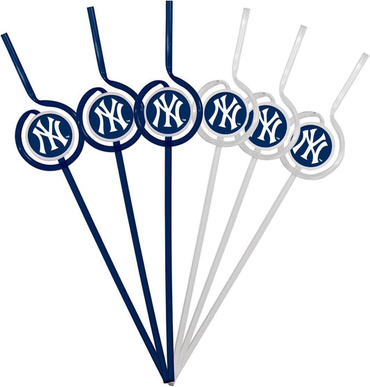 MLB Six Pack Team Sip Sport Straws Yankees