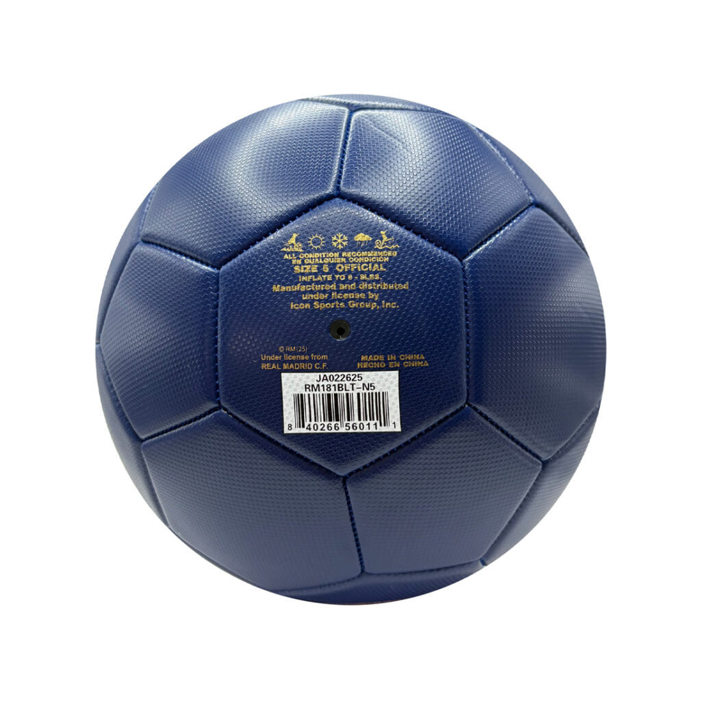 La Liga Soccer Ball Navy and Gold Club Crest Real Madrid CF