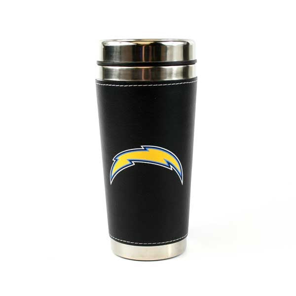 NFL Travel Mug 16oz Leather Wrapped Chargers