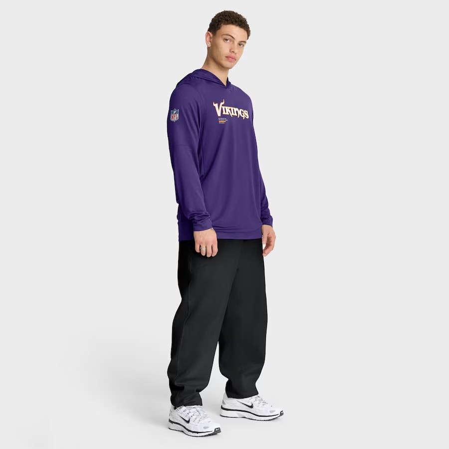 NFL Dri-FIT Long Sleeve Hoodie 2025 Sideline Pure Fury Vikings