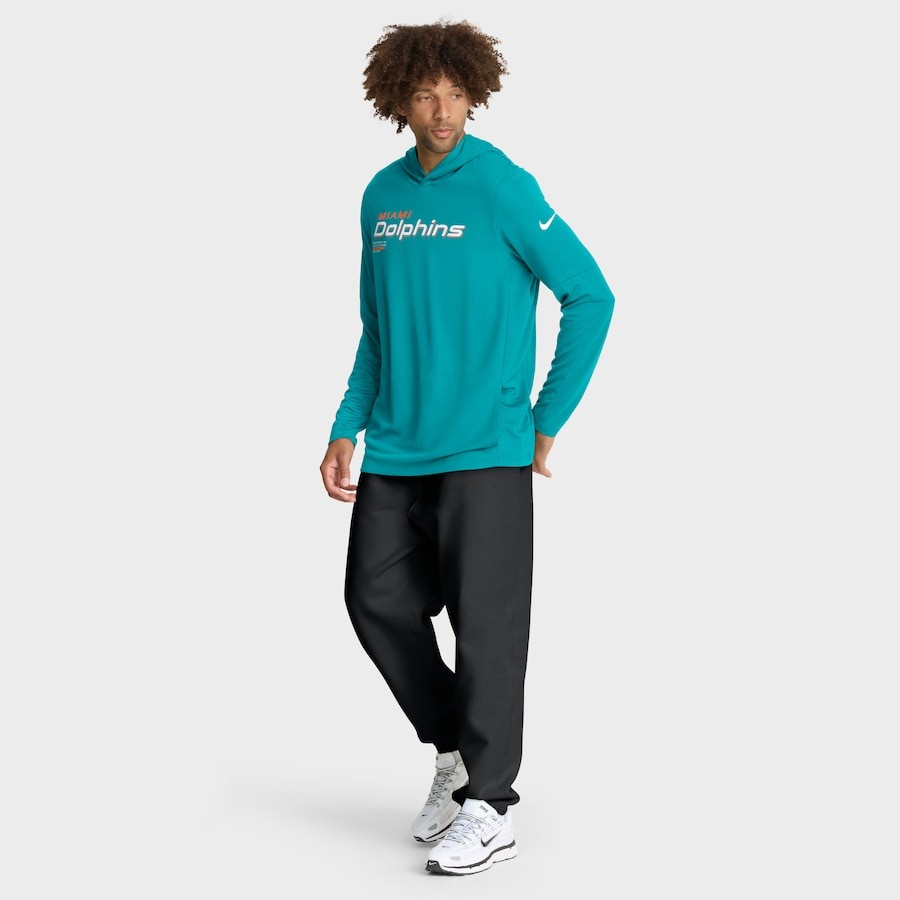 NFL Dri-FIT Long Sleeve Hoodie 2025 Sideline Pure Fury Dolphins