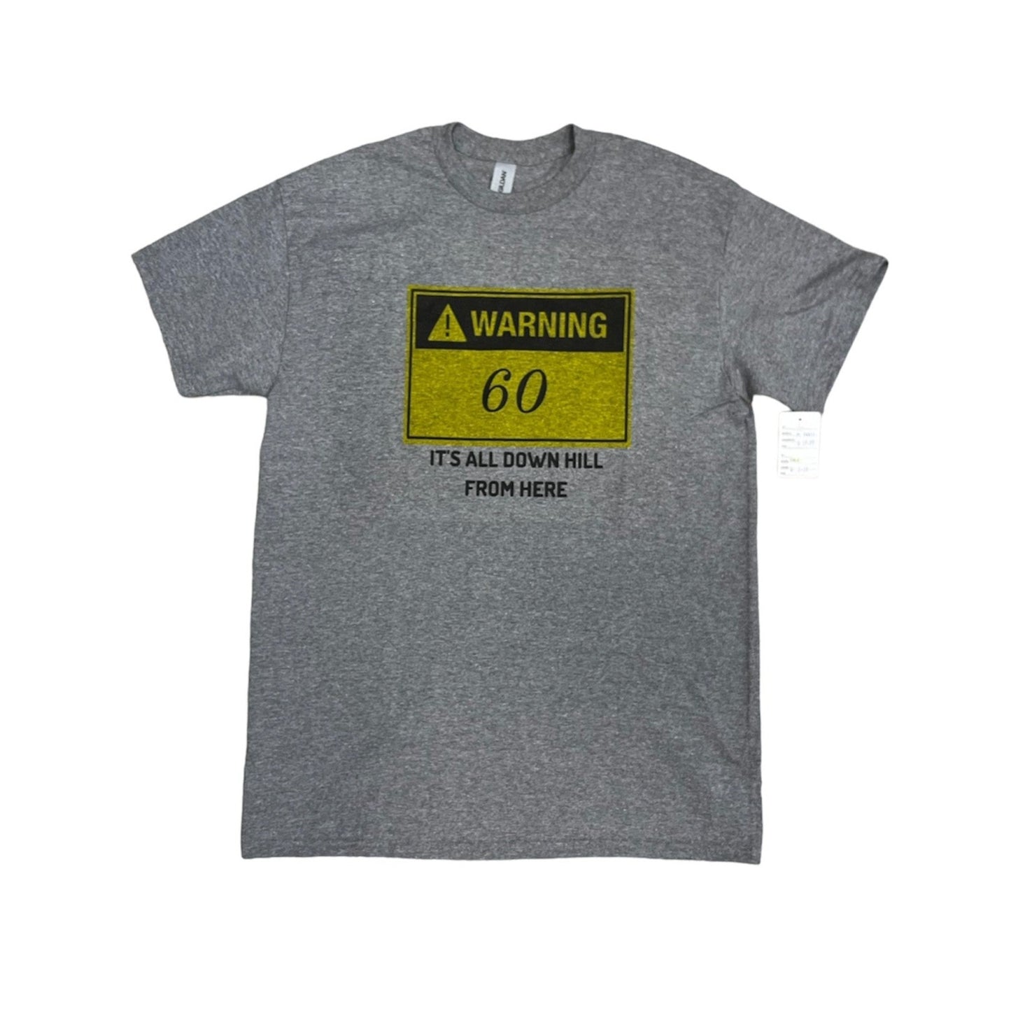 Age T-Shirt 60 Years Old Warning Sign (Grey)