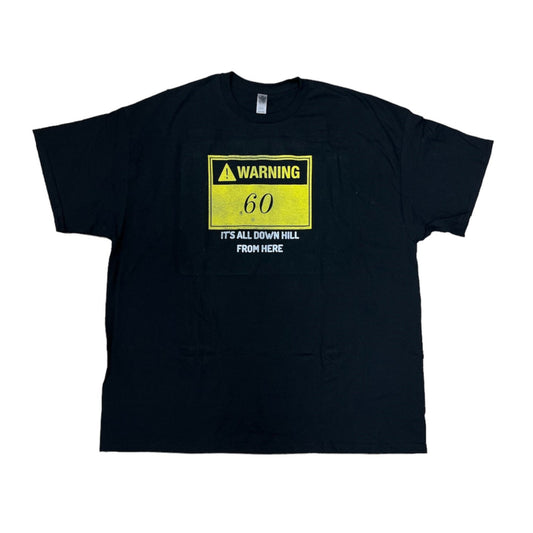 Age T-Shirt 60 Years Old Warning Sign (Black)