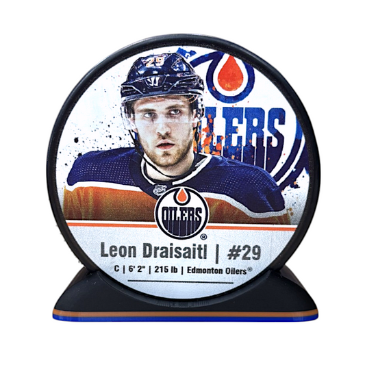 Puck Display Stand Orange & Blue