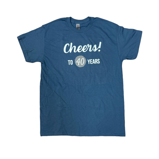 Age T-Shirt Cheers to 40 Years (Blue)